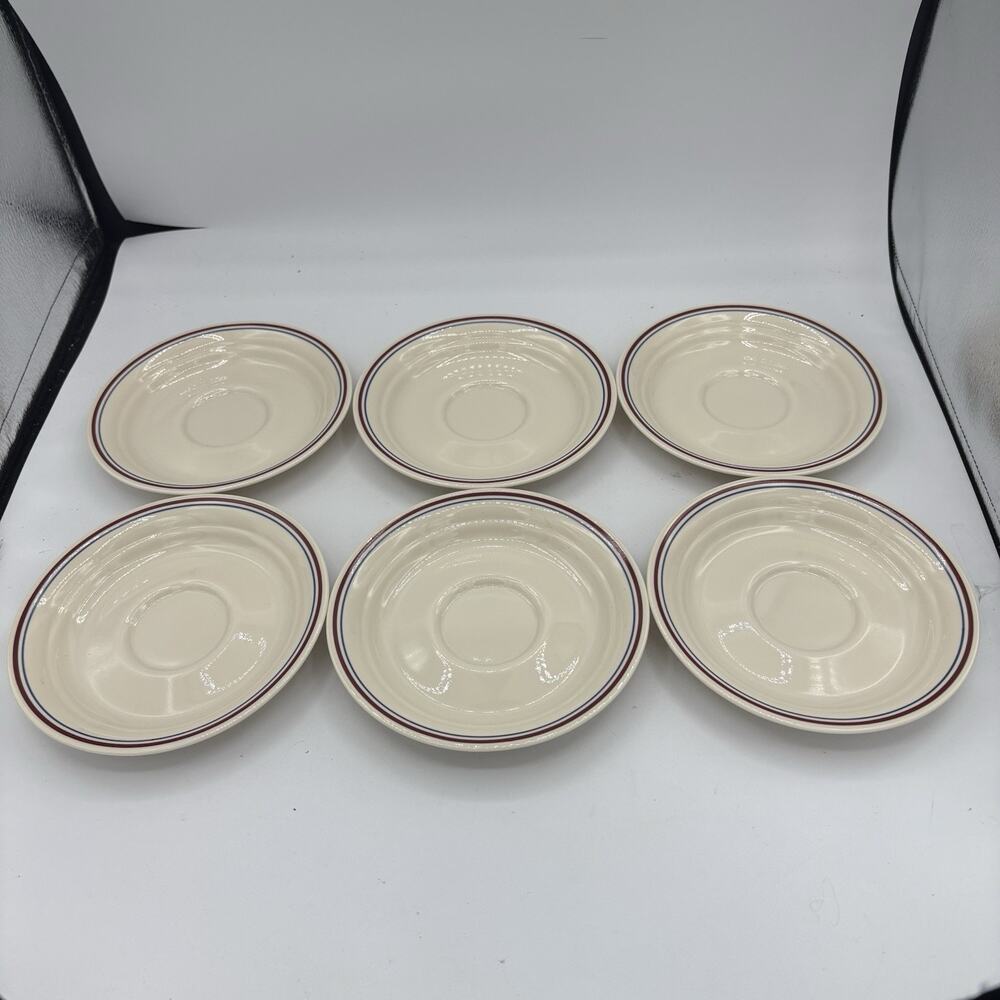 Corelle Saucers Plates 6 1/8"‎ Abundance Lot Set of 6 Bread Dessert Maroon Blue